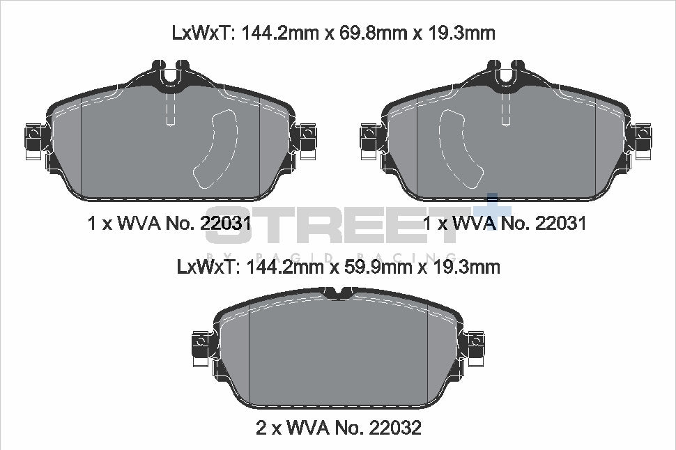 Pagid Street Plus brake pads T8008SP2001