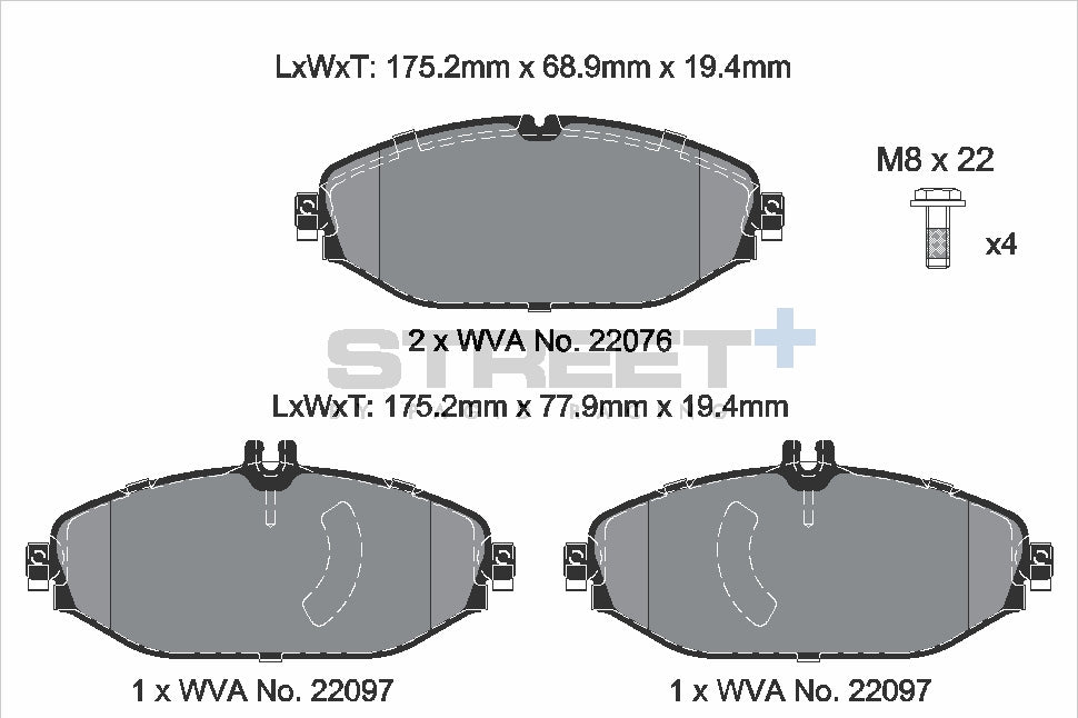 Pagid Street Plus brake pads T8010SP2001