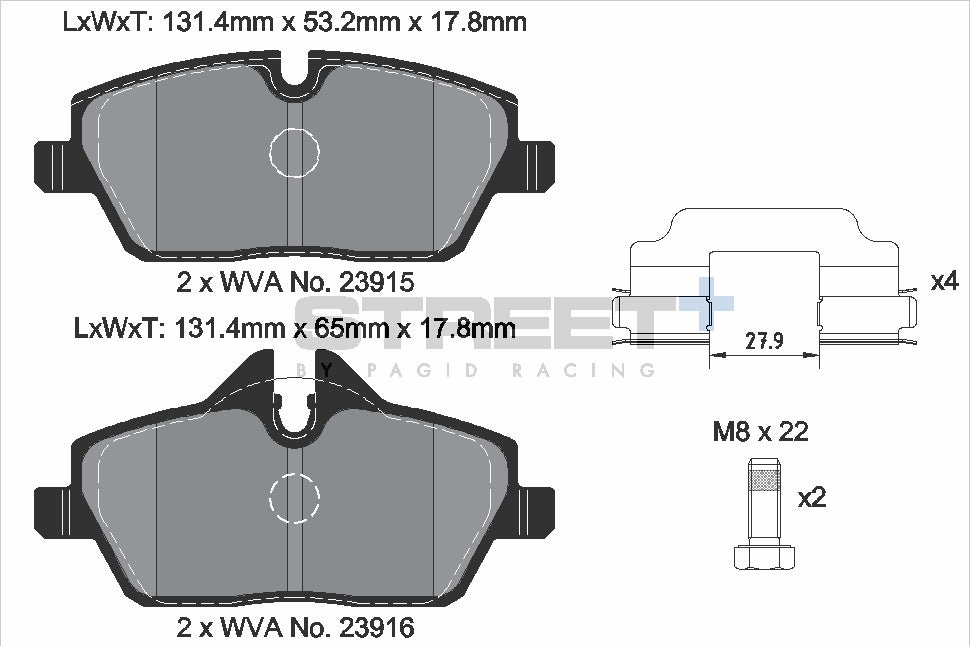 Pagid Street Plus brake pads T8050SP2001