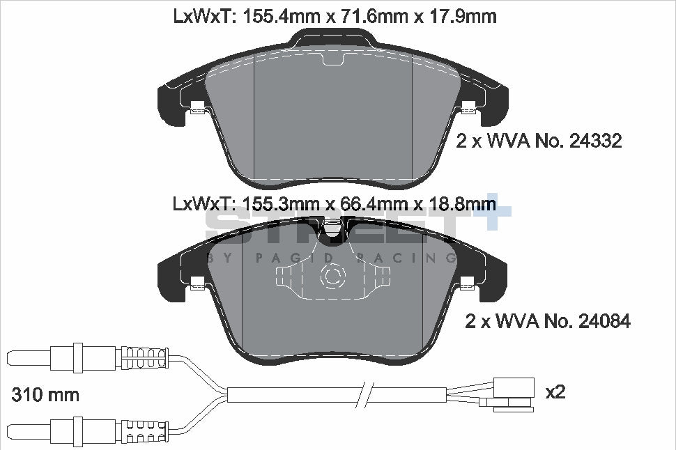 Pagid Street Plus brake pads T8069SP2001
