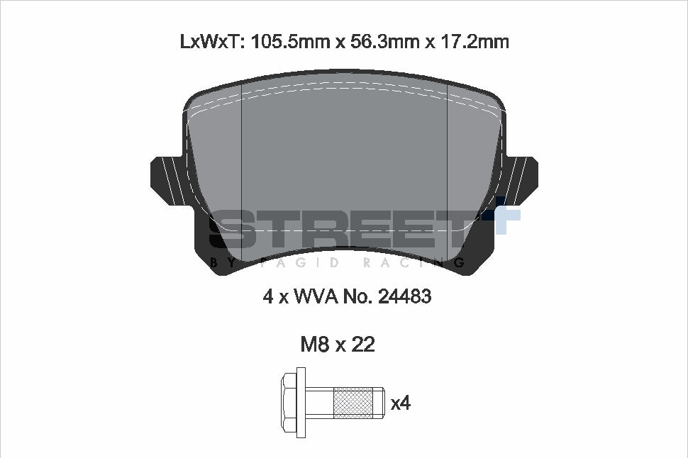 Pagid Street Plus brake pads T8075SP2001