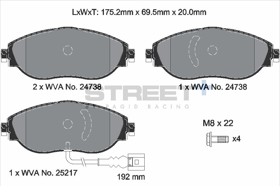 Pagid Street Plus brake pads T8092SP2001