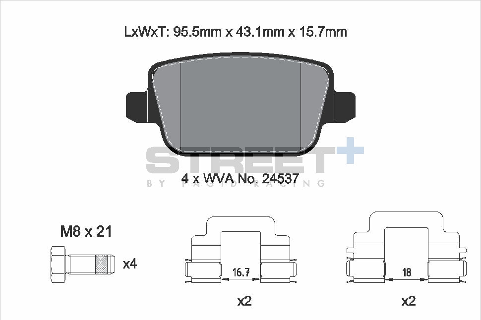 Pagid Street Plus brake pads T8189SP2001