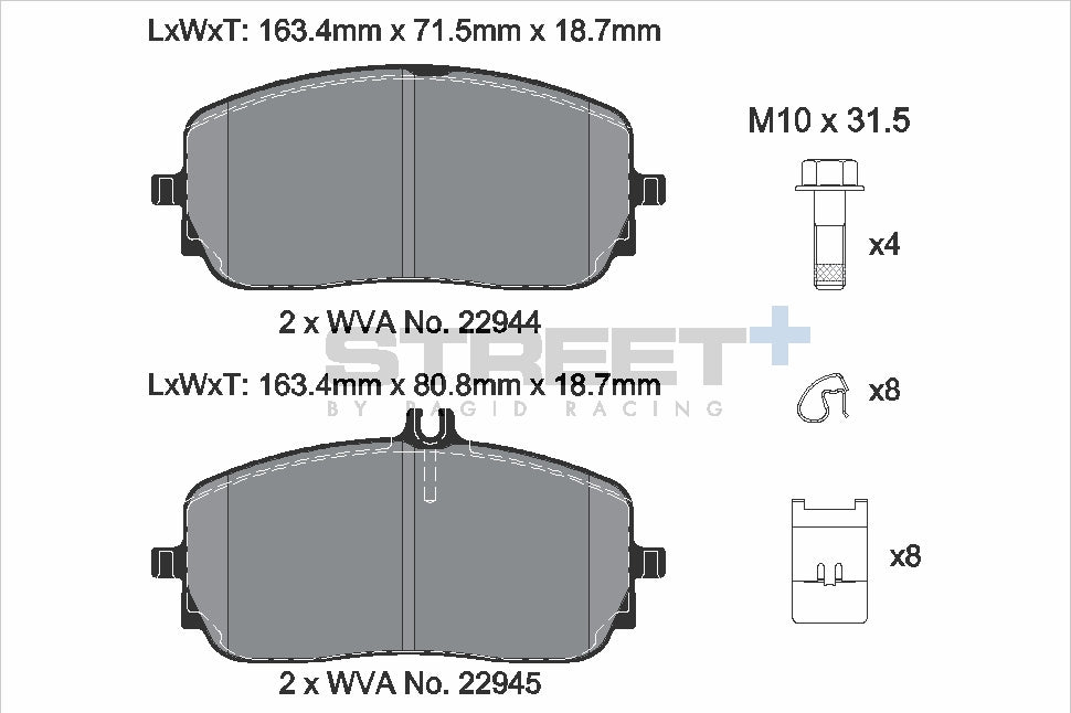 Pagid Street Plus brake pads T8212SP2001