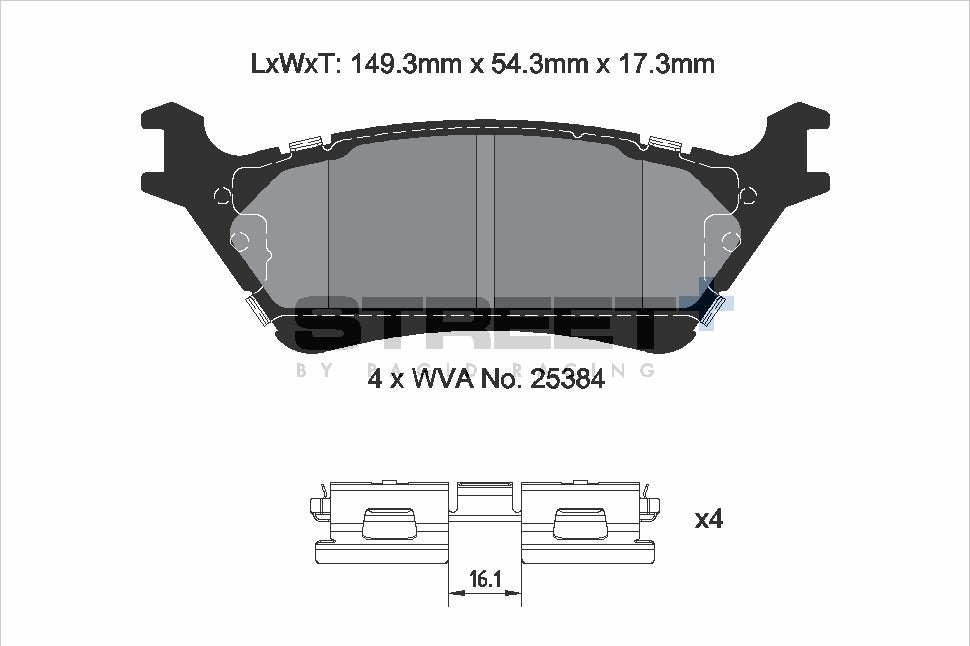 Pagid Street Plus brake pads T8220SP2001