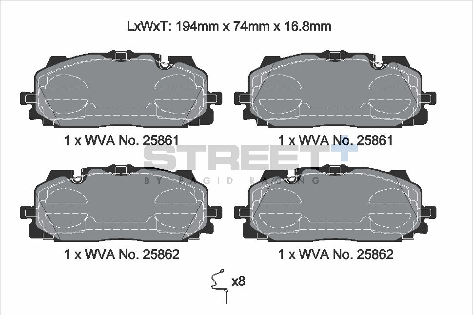 Pagid Street Plus brake pads T8233SP2001