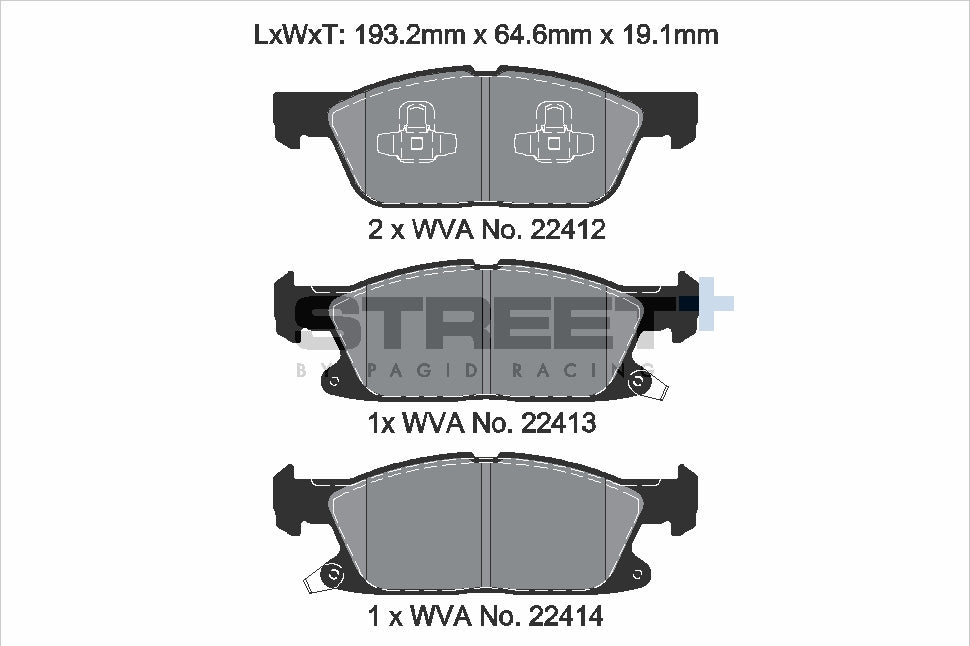 Pagid Street Plus brake pads T8236SP2001