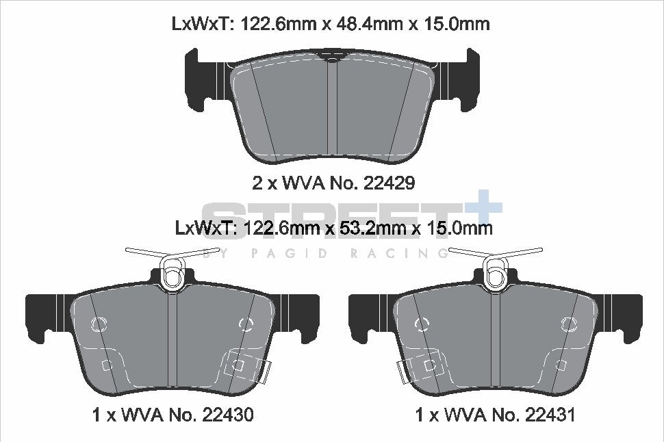Pagid Street Plus brake pads T8237SP2001