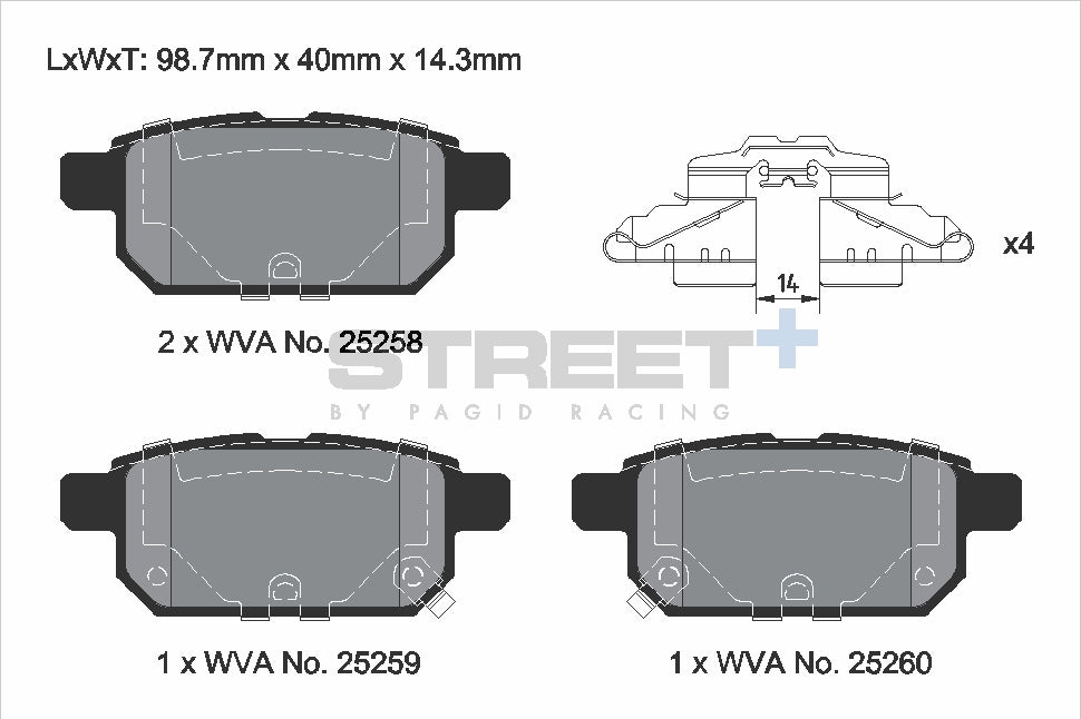 Pagid Street Plus brake pads T8242SP2001