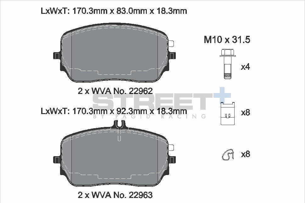 Pagid Street Plus brake pads T8288SP2001