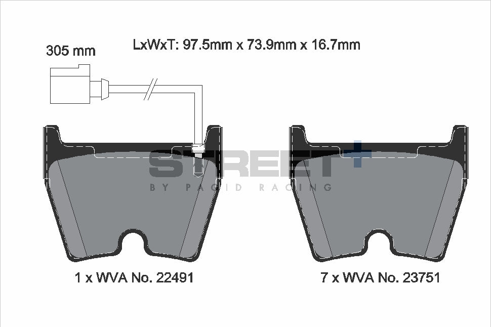 Pagid Street Plus brake pads T8306SP2001