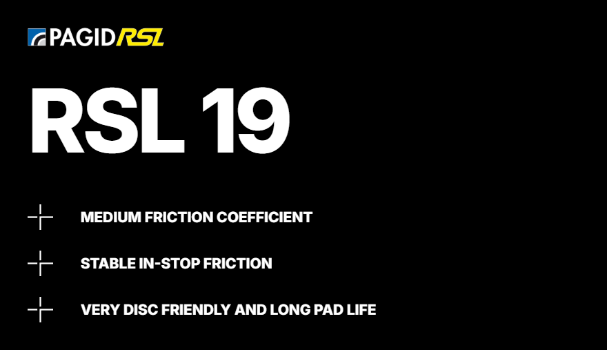 Pagid RSL 19 compound features