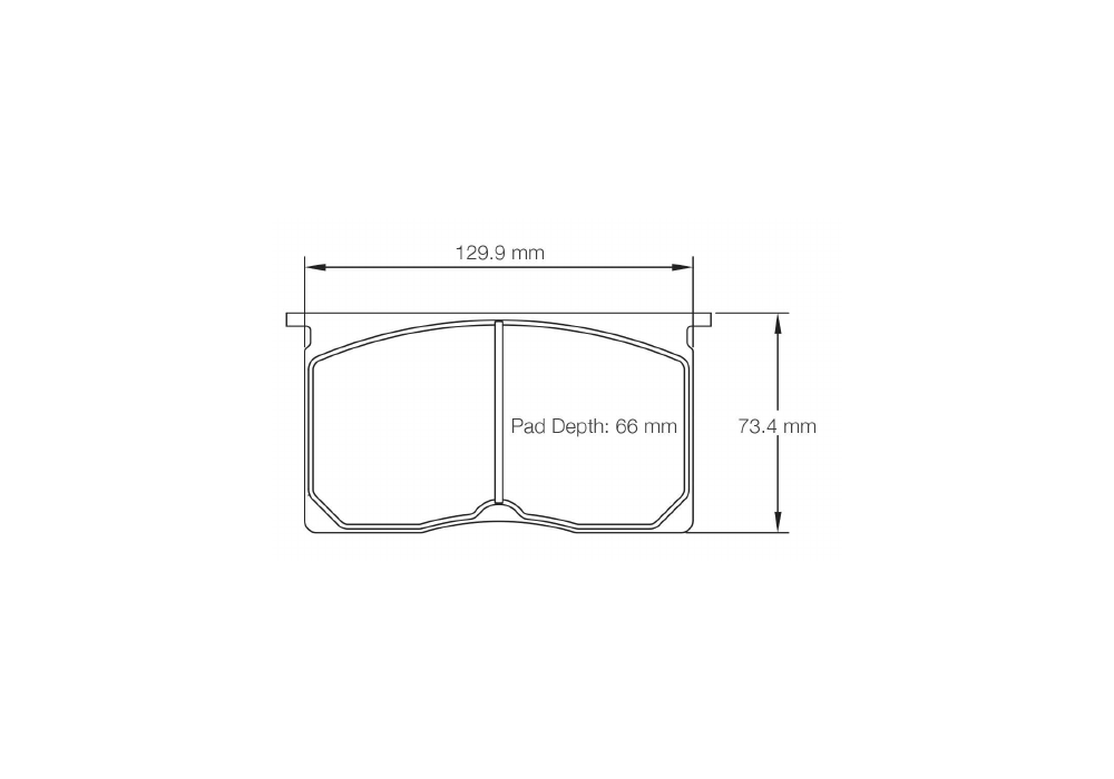 Pagid Racing Brake Pads – Shape 1196 (RST 2) - pad shape drawing