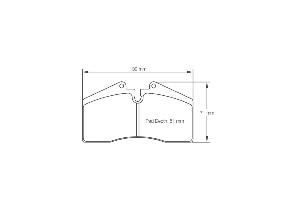 Pagid Racing Brake Pads – Shape 1204 (RSL 29, RS 42, RST 3) - pad shape drawing
