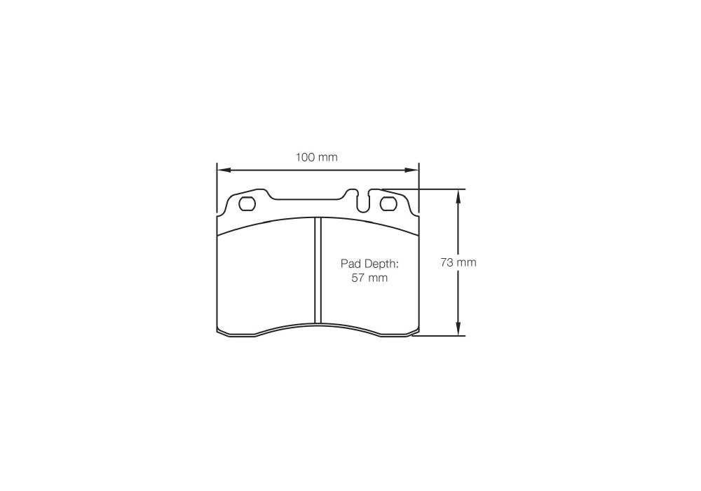 Pagid Racing Brake Pads – Shape 1291 (RSH 29E) - pad shape drawing