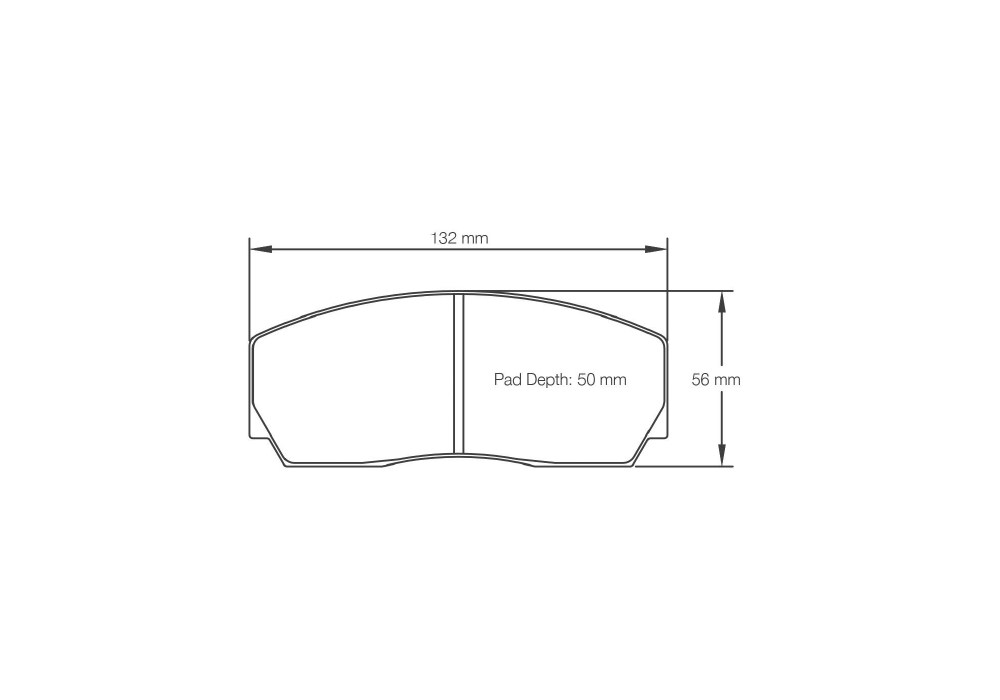 Pagid Racing Brake Pads – Shape 1361 - pad shape drawing