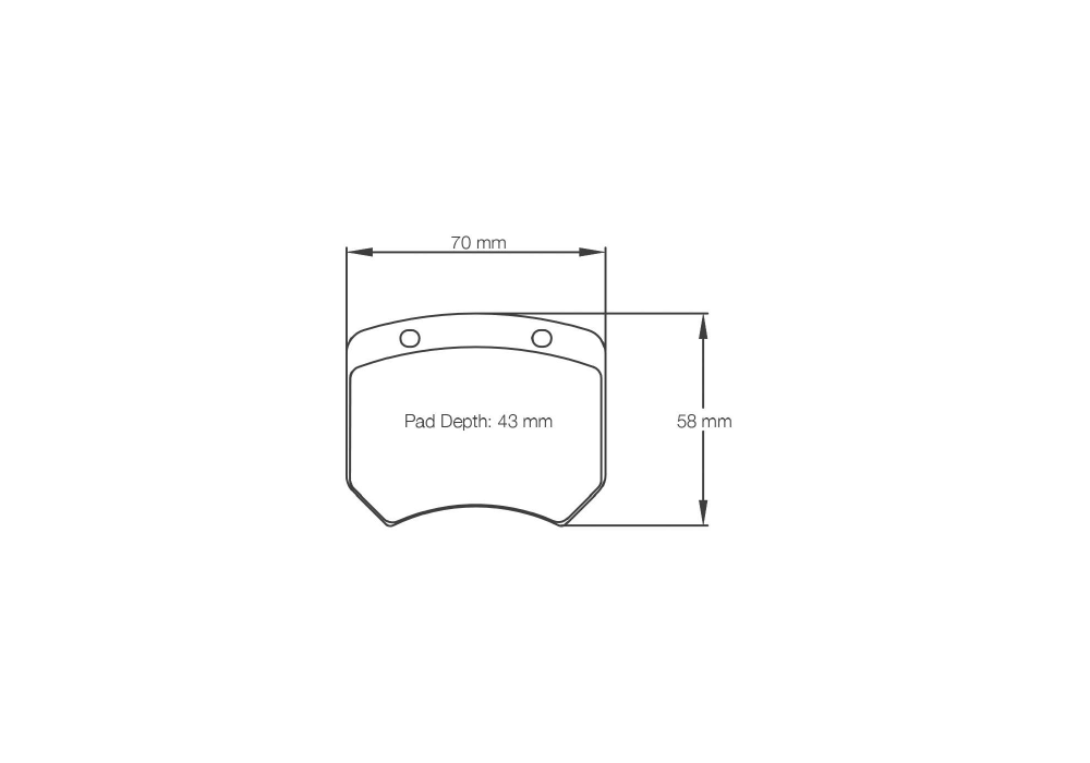 Pagid Racing Brake Pads – Shape 1363 - pad shape drawing