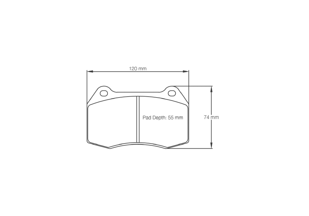 Pagid Racing Brake Pads – Shape 1427 (RSL 29) - pad shape drawing