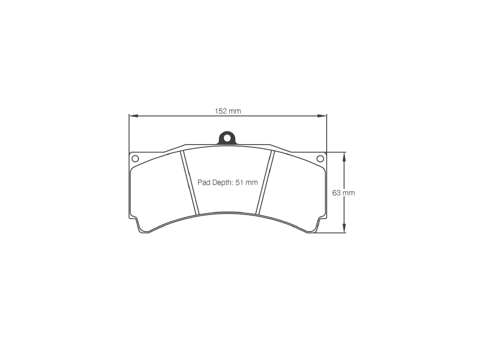 Pagid Racing Brake Pads – Shape 1538 (RSL 29) - pad shape drawing