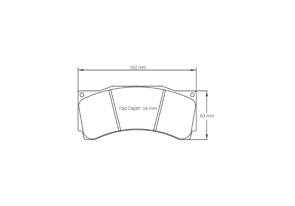 Pagid Racing Brake Pads – Shape 1539 - pad shape drawing
