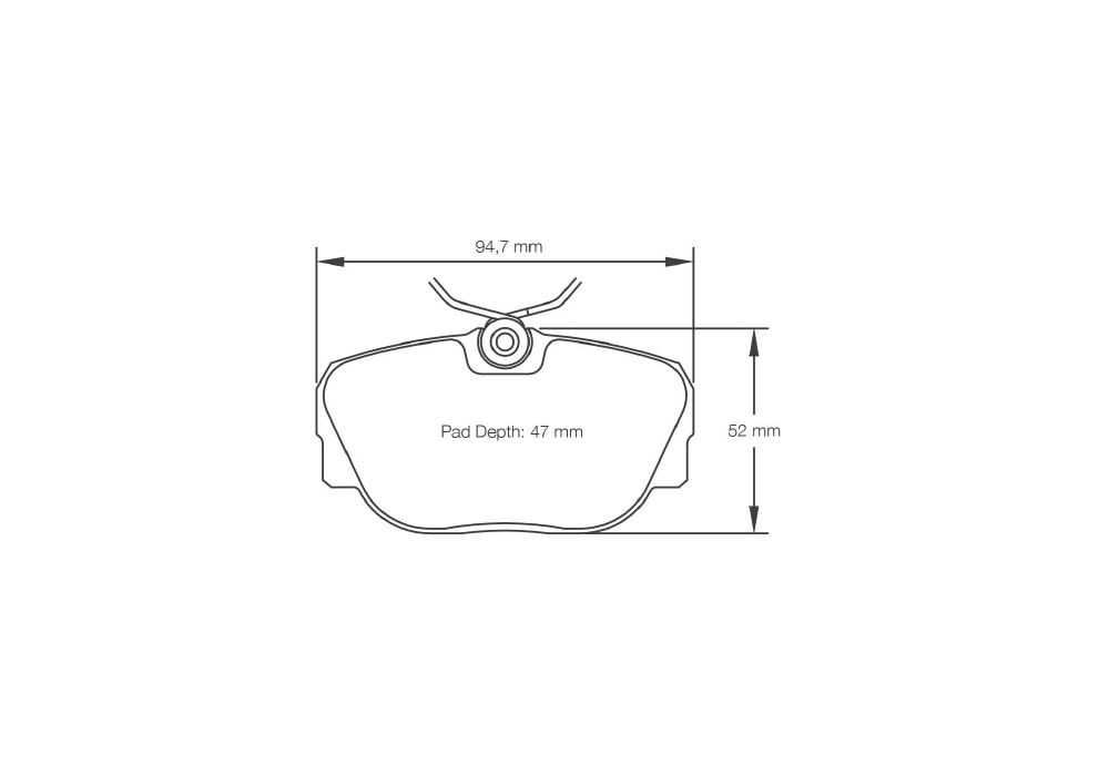 Pagid Racing Brake Pads – Shape 1544 (RSL 29) - pad shape drawing