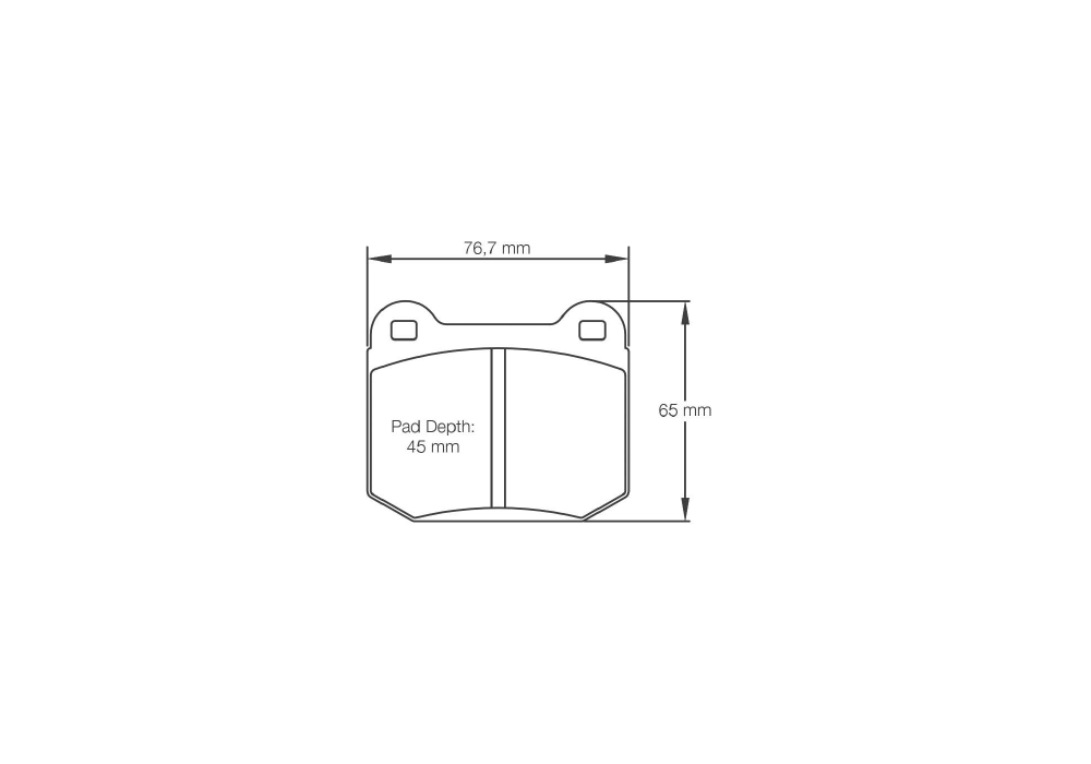 Pagid Racing Brake Pads – Shape 1587 (RSL 29, RS 42, RST 3) - pad shape drawing