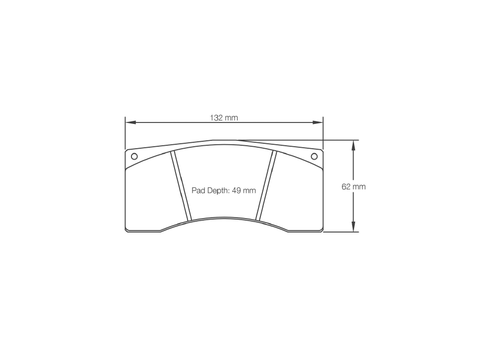 Pagid Racing Brake Pads – Shape 1595 - pad shape drawing