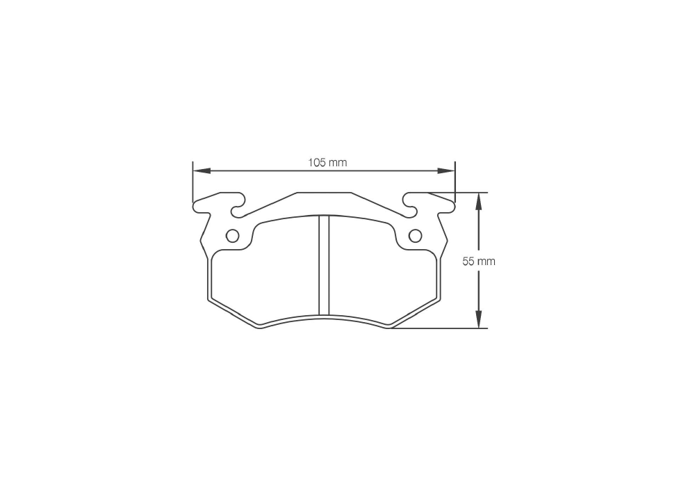 Pagid Racing Brake Pads – Shape 1610 (RS 42) - pad shape drawing