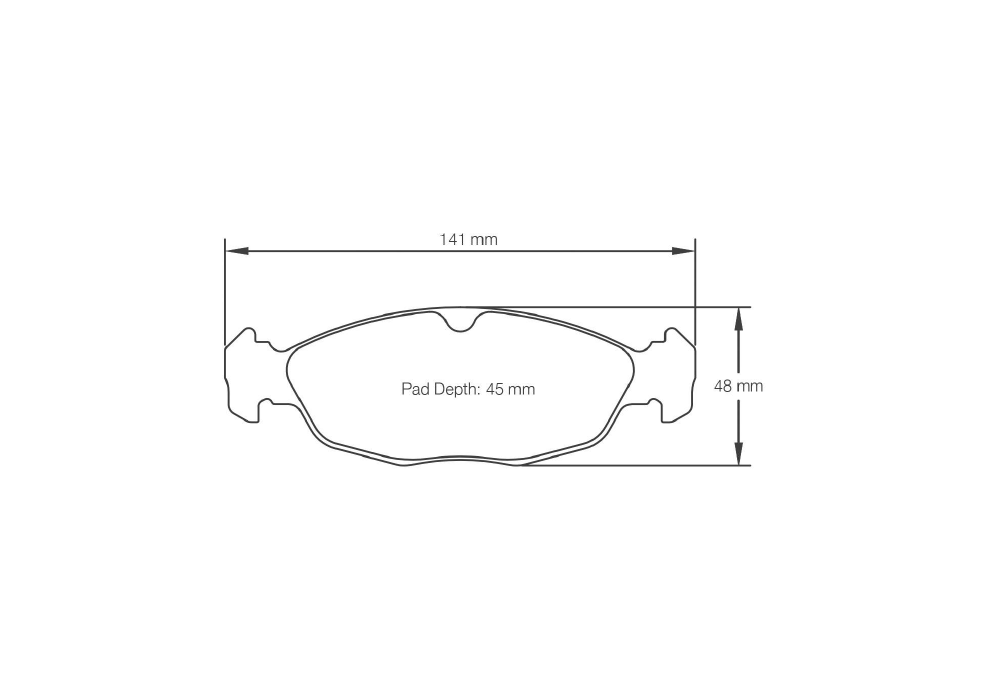 Pagid Racing Brake Pads – Shape 1620 (RS 42) - pad shape drawing
