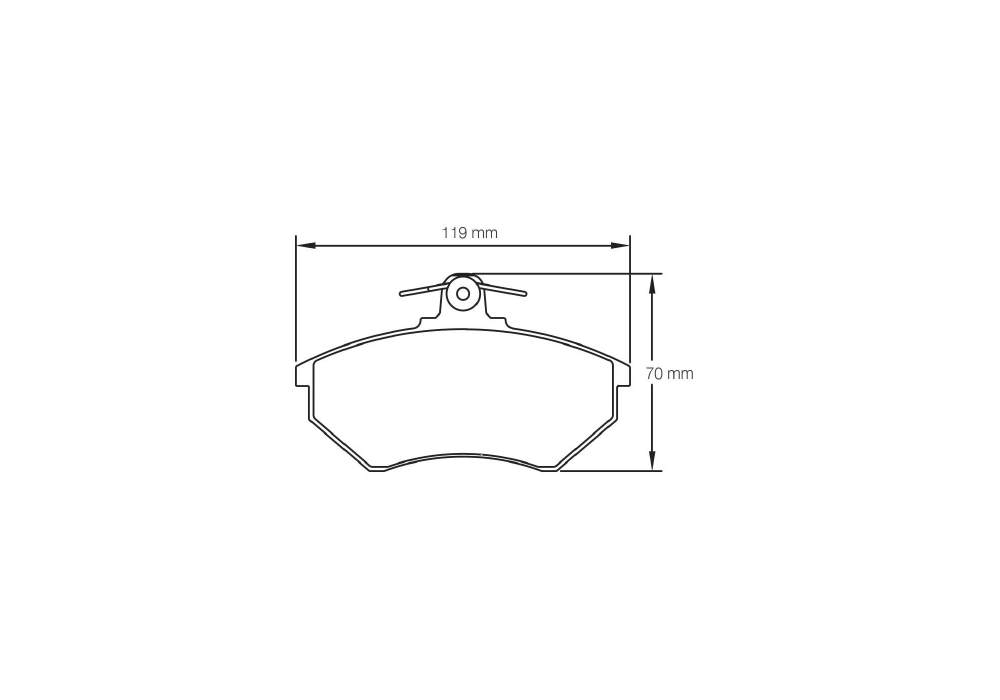 Pagid Racing Brake Pads – Shape 1744 (RSH 29E) - pad shape drawing
