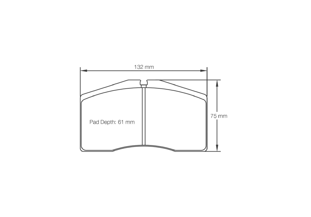 Pagid Racing Brake Pads – Shape 1908 (RSL 29) - pad shape drawing