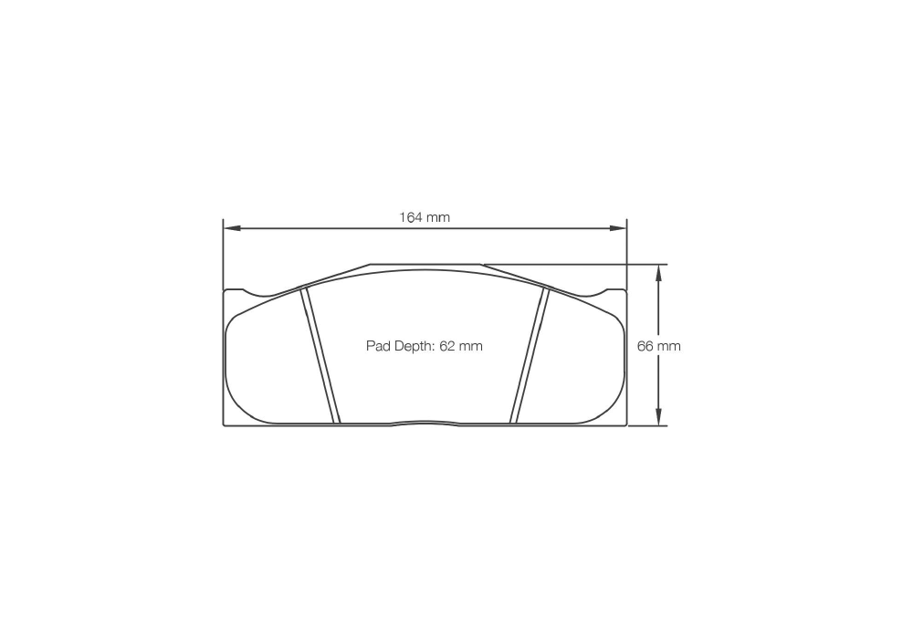 Pagid Racing Brake Pads – Shape 2016 (RSL 1E, RSL 2E, RST 2E) - pad shape drawing