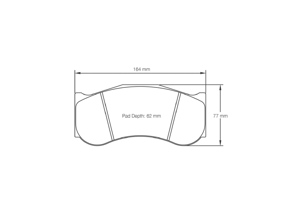 Pagid Racing Brake Pads – Shape 2017 - pad shape drawing