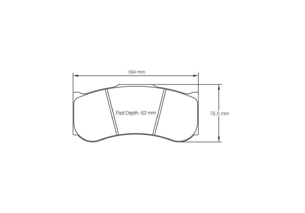 Pagid Racing Brake Pads – Shape 2019 - pad shape drawing