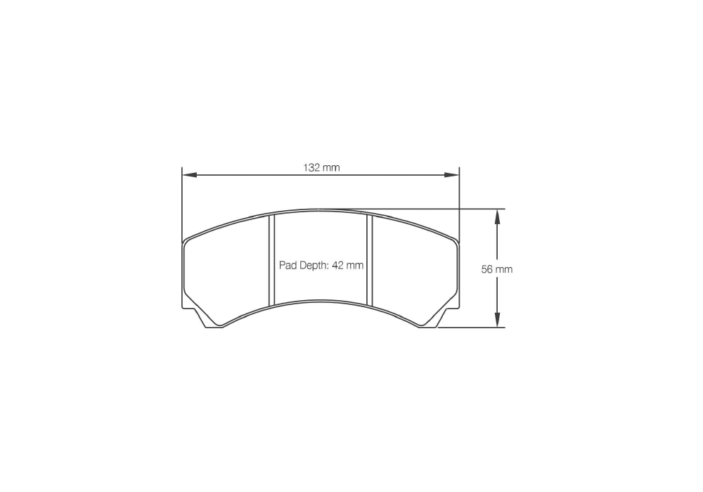 Pagid Racing Brake Pads – Shape 2126 (RSL 1, RST 3, RST 5E) - pad shape drawing