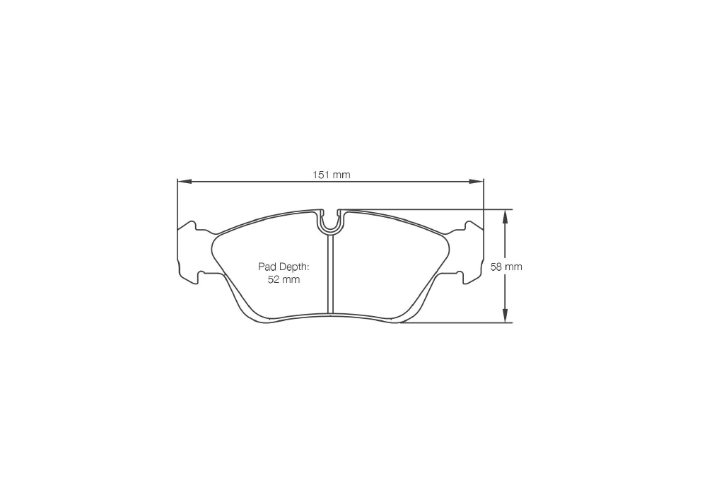 Pagid Racing Brake Pads – Shape 2180 (RSL 29, RST 3) - pad shape drawing