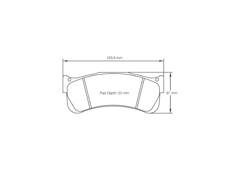 Pagid Racing Brake Pads – Shape 2488 - pad shape drawing