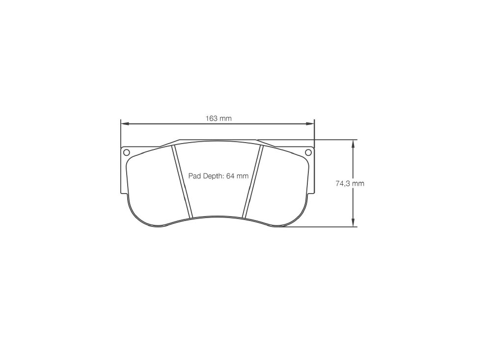 Pagid Racing Brake Pads – Shape 2565 (RSL 29) - pad shape drawing