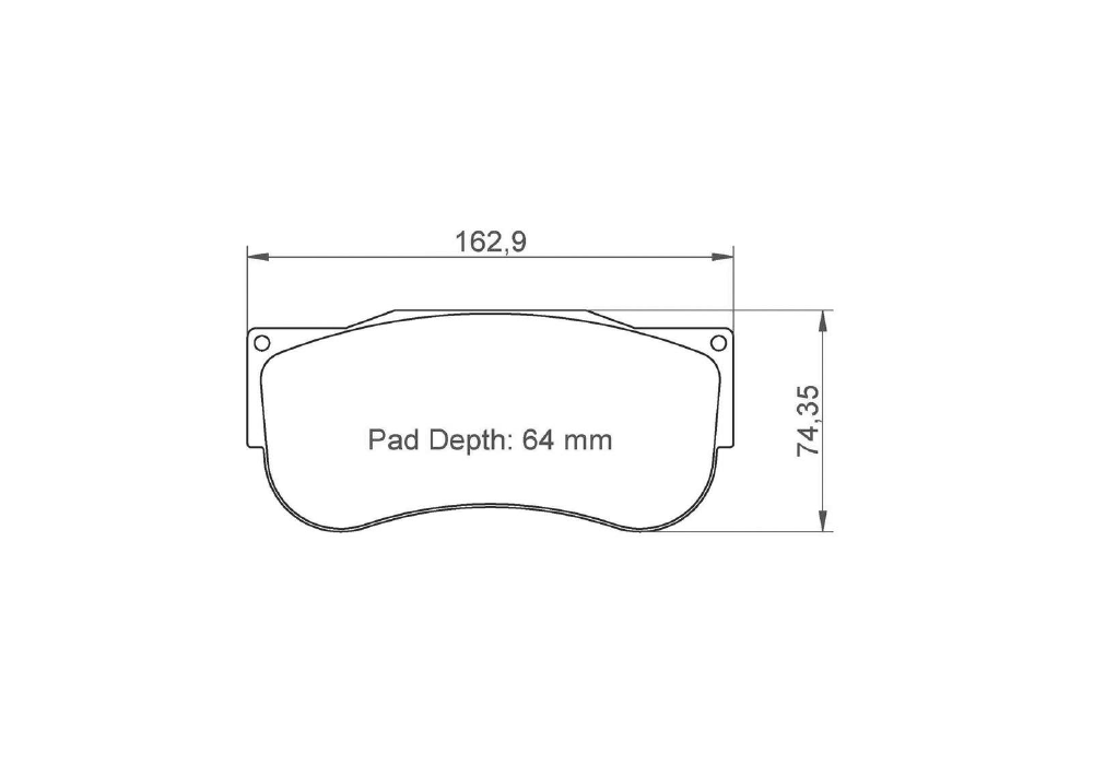 Pagid Racing Brake Pads – Shape 2567 (RSX) - pad shape drawing