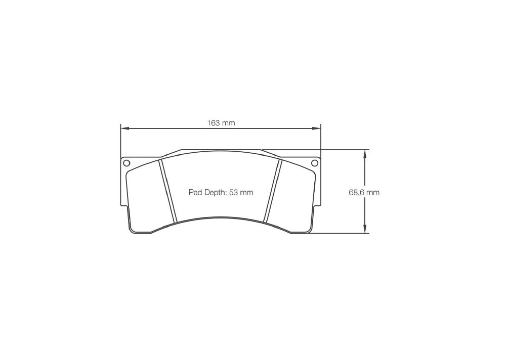 Pagid Racing Brake Pads – Shape 2688 (RSL 29) - pad shape drawing