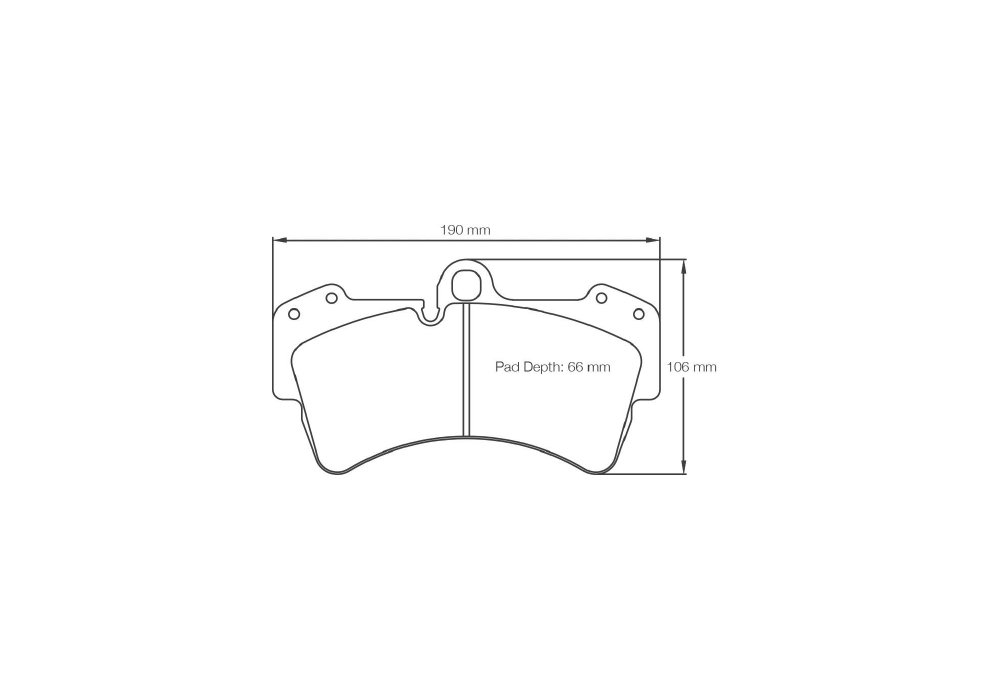 Pagid Racing Brake Pads – Shape 2845 (RSL 29) - pad shape drawing