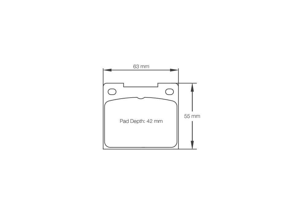 Pagid Racing Brake Pads – Shape 3102 - pad shape drawing