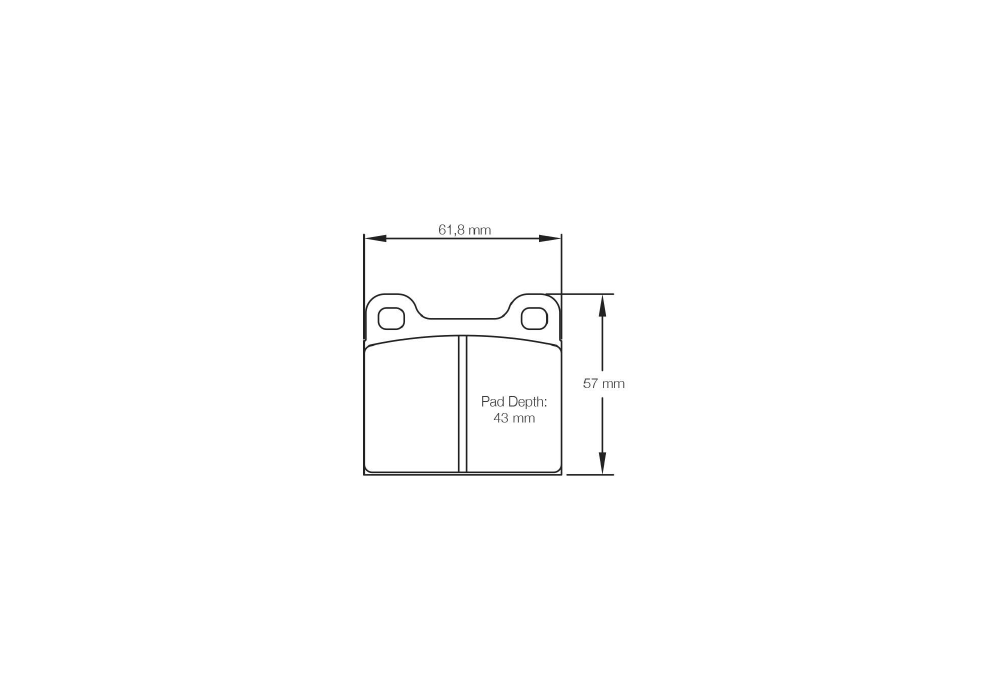 Pagid Racing Brake Pads – Shape 4304 - pad shape drawing