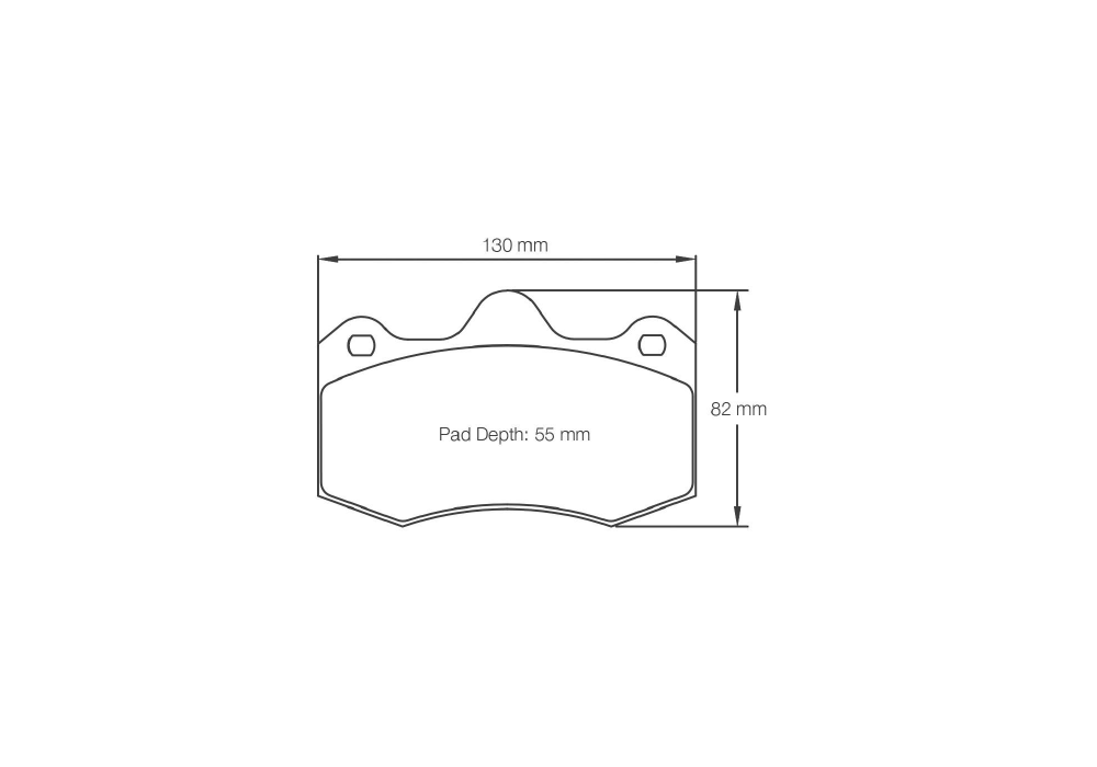 Pagid Racing Brake Pads – Shape 4345 (RS 14, RSL 29, RSL 1, RST 3) - pad shape drawing