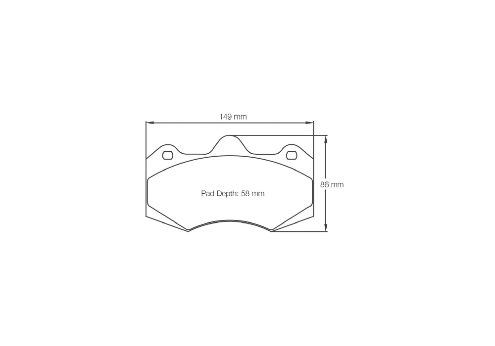 Pagid Racing Brake Pads – Shape 4346 - pad shape drawing