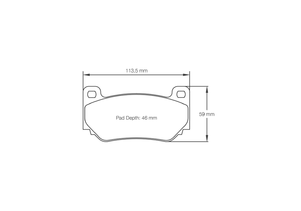 Pagid Racing Brake Pads – Shape 4349 - pad shape drawing