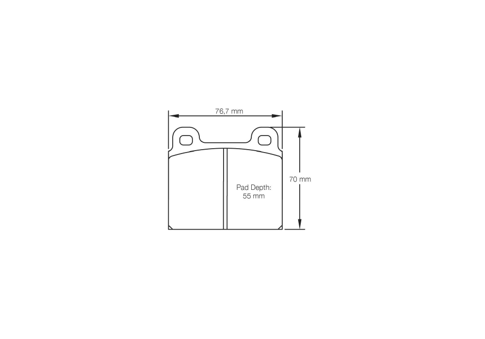 Pagid Racing Brake Pads – Shape 4503 (RSH 29E, RSH 42) - pad shape drawing