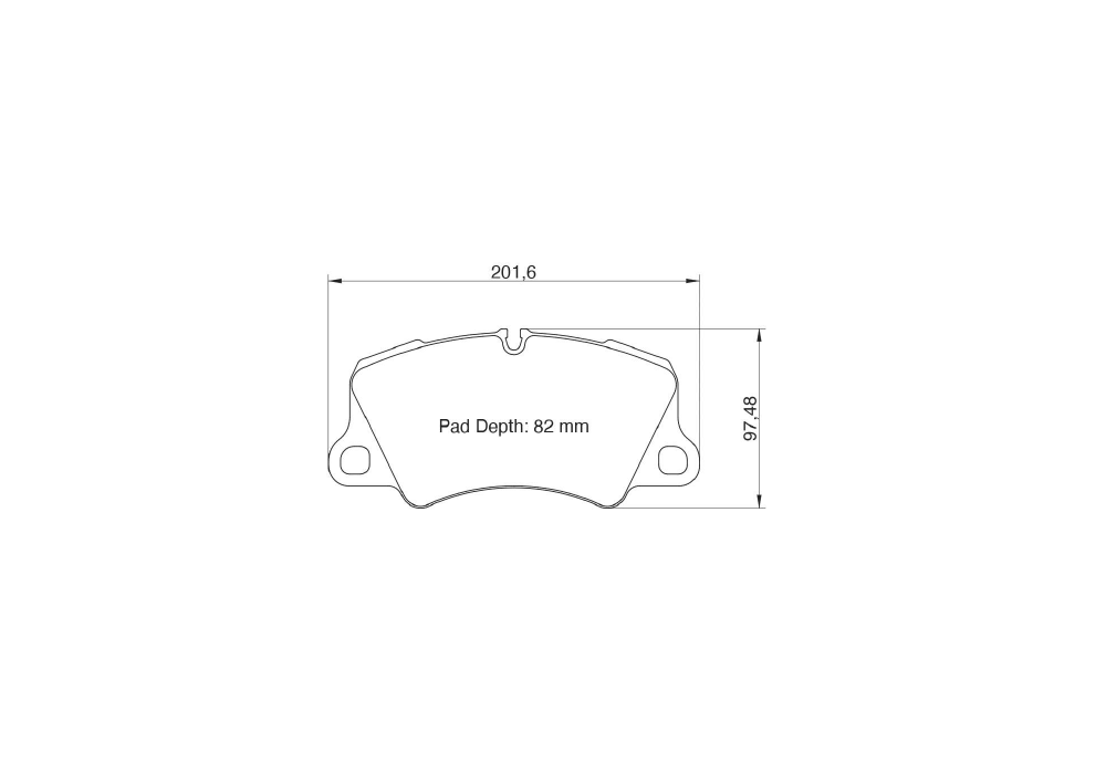 Pagid Racing Brake Pads – Shape 4580 (RSC 1, RSL 1) - pad shape drawing