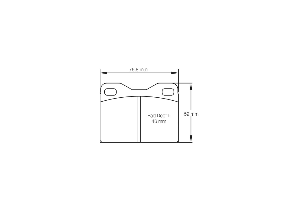 Pagid Racing Brake Pads – Shape 4623 (RSH 42) - pad shape drawing