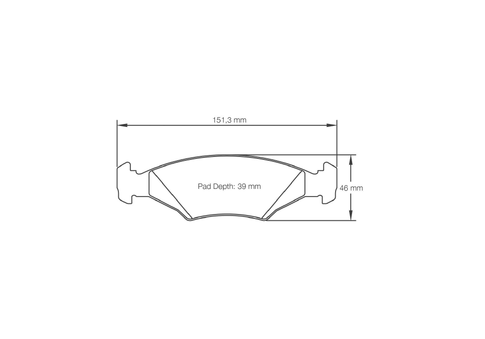 Pagid Racing Brake Pads – Shape 4823 (RS 42) - pad shape drawing